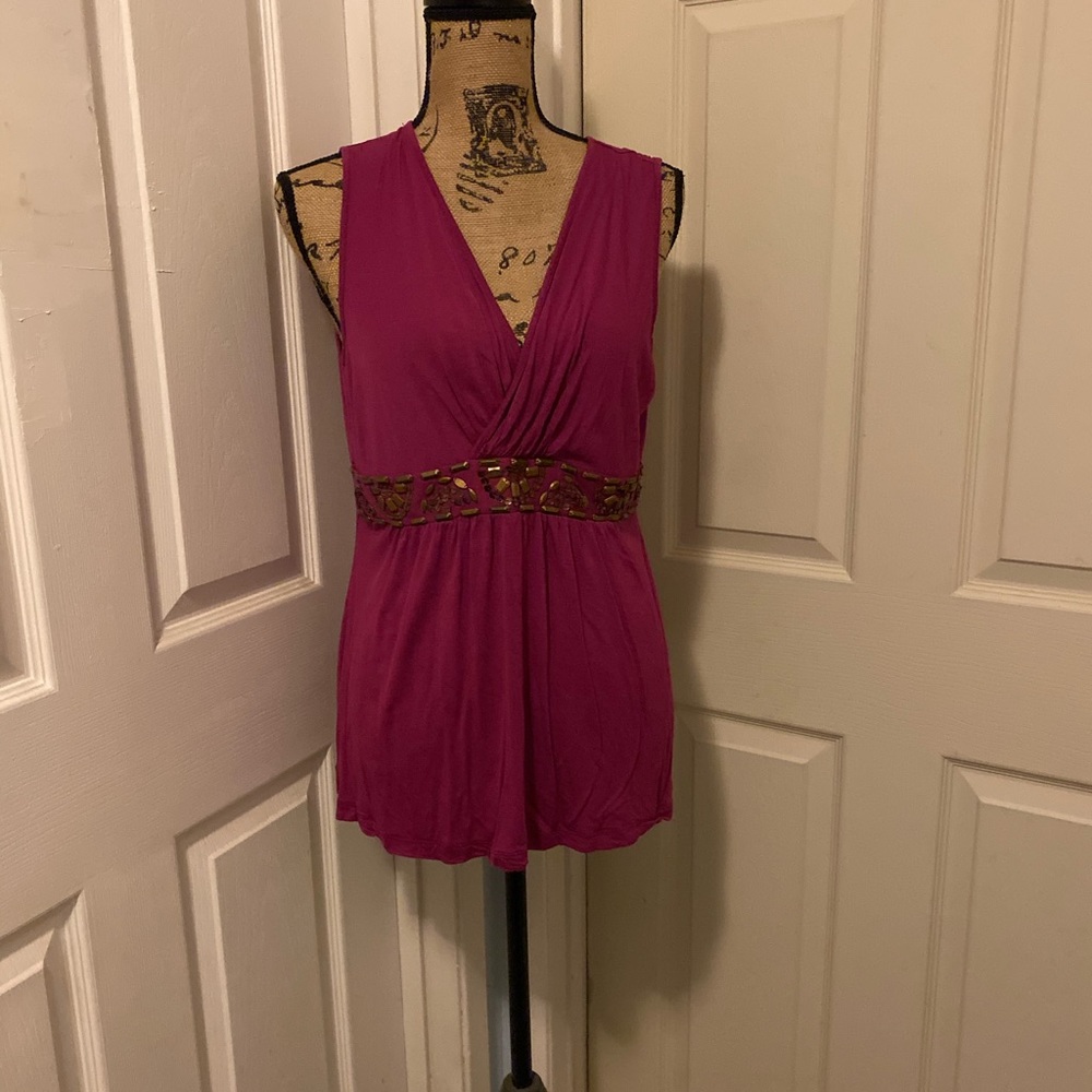 Cable & Gauge Purple Sleeveless Top